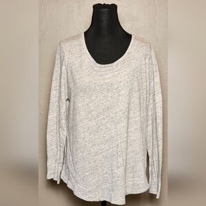 [Buffalo David Bitton] Long Sleeve Grey Speckled Tee [L] Scoop Neck